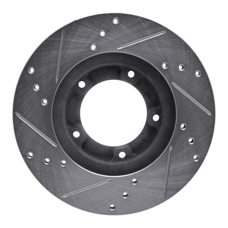 Toyota Tacoma Brake Rotor (1) - Front Right - R1 Concepts - Drilled & Slotted - Silver - `95-`04